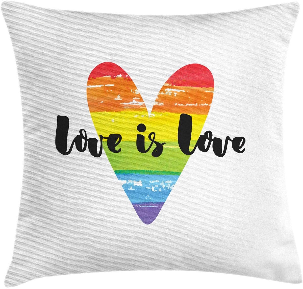 ABAKUHAUS Kussenhoes Liefde is Liefde Regenbooghart 40x40 cm
