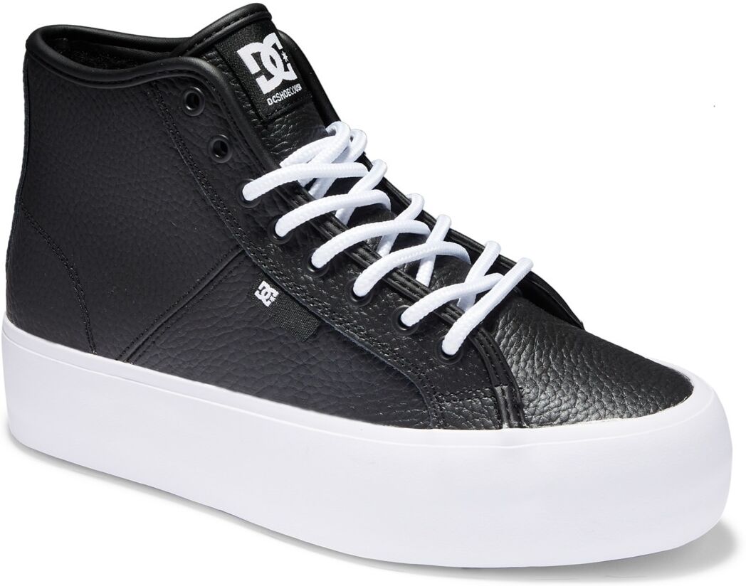 Sneaker DC SHOES "Manual Hi Wnt", Damen, Gr. 11(43), schwarz-weiss (schwarz, weiß), Obermaterial: Synthetikmaterial / Futter: Textil / Aussensohle: Gummi., Schuhe Sneaker schwarz, weiß 11(43)