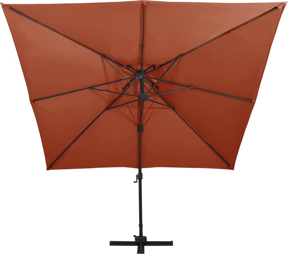 vidaXL Ampelschirm mit Lüftung 300x300 cm Terrakotta
