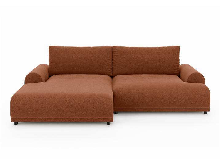 Ecksofa Lounge Schlaffunktion Bettkasten moderne L-Couch Ecke Links Terracotta / 21024