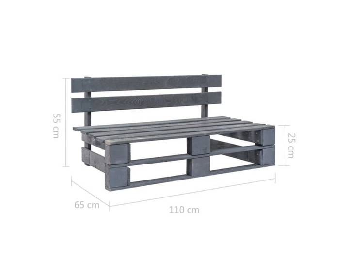 Banc palette de jardin Bois Gris_2 ans garantie_25455