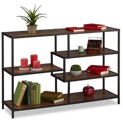 Relaxdays Regal im Industrial Style Dunkelbraun,Schwarz