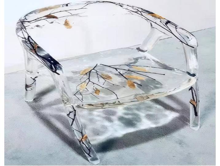 JVmoebel Esszimmerstuhl JVMoebel Stuhl aus Epoxidharz mit Naturelementen und modernem Design