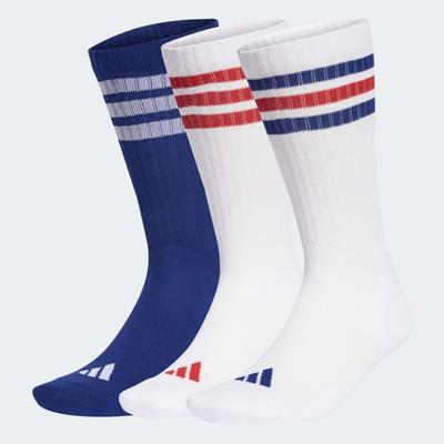 Funktionssocken ADIDAS PERFORMANCE "3-STREIFEN, KNÖCHELLANG, MIT POLSTERUNG, 3ER-PACK", Damen, Gr. XL, bunt (weiß, mystery ink, pure ruby), Obermaterial: 59% Baumwolle, 37% Polyester, 3% Elasthan, 1% Polyamid, Socken, für sportive Aktivitäten und...