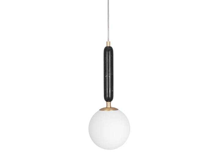 Kleine Marmor Pendellampe „Torrano“ Ø 15 cm schwarzer Marmor Globen Lighting
