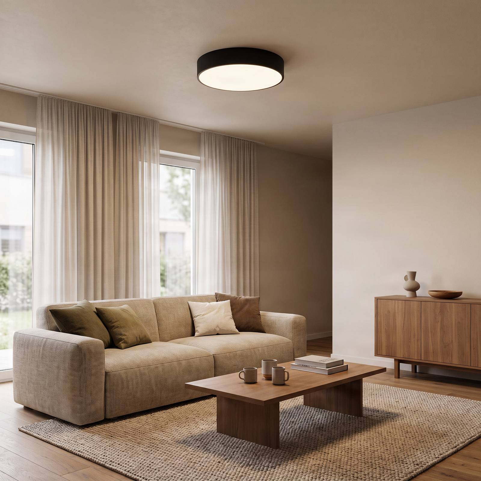 Ceiling Light Cleo TEMAR LIGHTING, dimmable, Black, Living / Dining Room, Modern, Ceiling Light