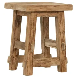 Hocker Tuscany aus Teakholz, massiv und handgefertigt, rechteckig, natur, von Must Living