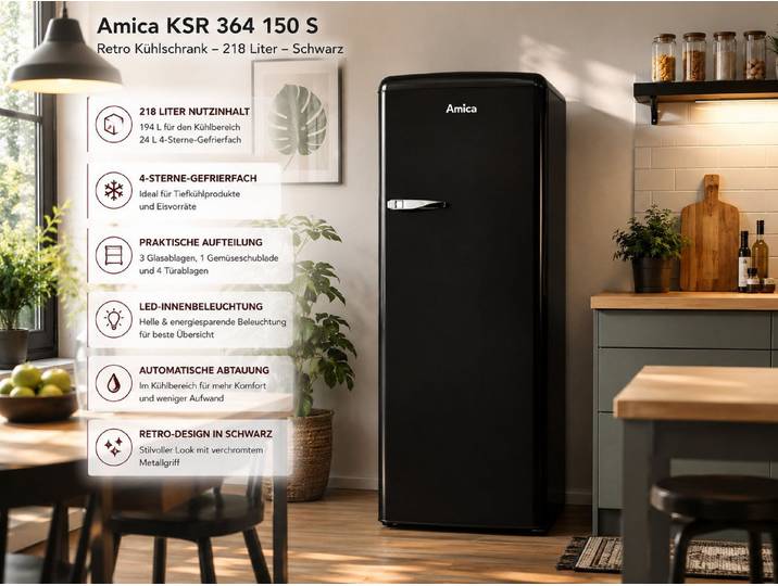 Amica Kühlschrank KSR 364 150 S KSR 364 150 S, 144 cm hoch, 55 cm breit