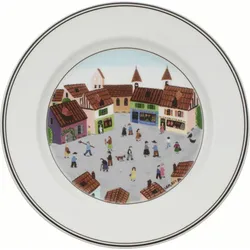 Design Naif Village Teller für Mittagsgerichte 27 cm