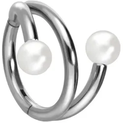 Titan Segmentring Clicker mit Innengewinde 3 RINGE + 2 SYNTHETISCHE PERLEN