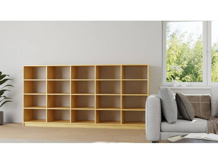 Niedriges Bücherregal 50 cm tief Buche Natur geölt