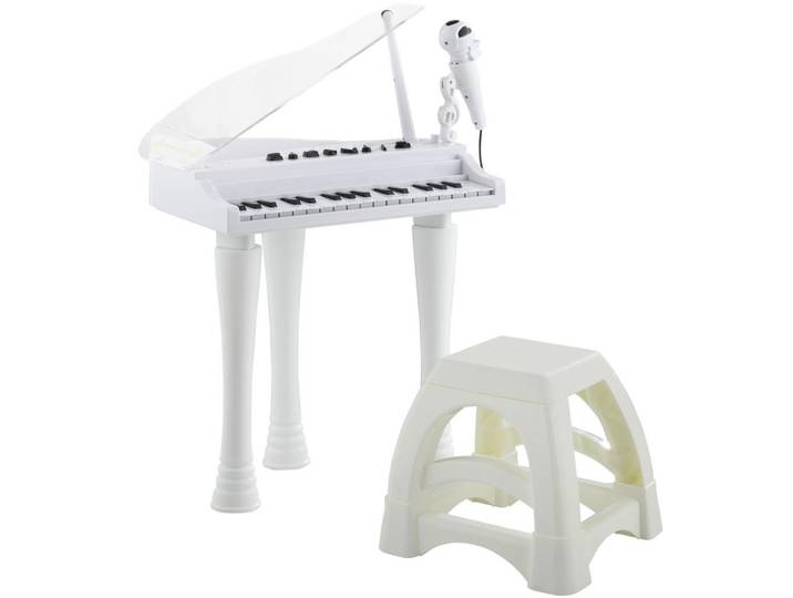 ComfortXL Kinderpiano De-18645 32 Tasten mit Mikrofon & LED Weiß, Kunststoff, 30.5x60.4x37 cm, Spielzeug, Sonstiges Spielzeug