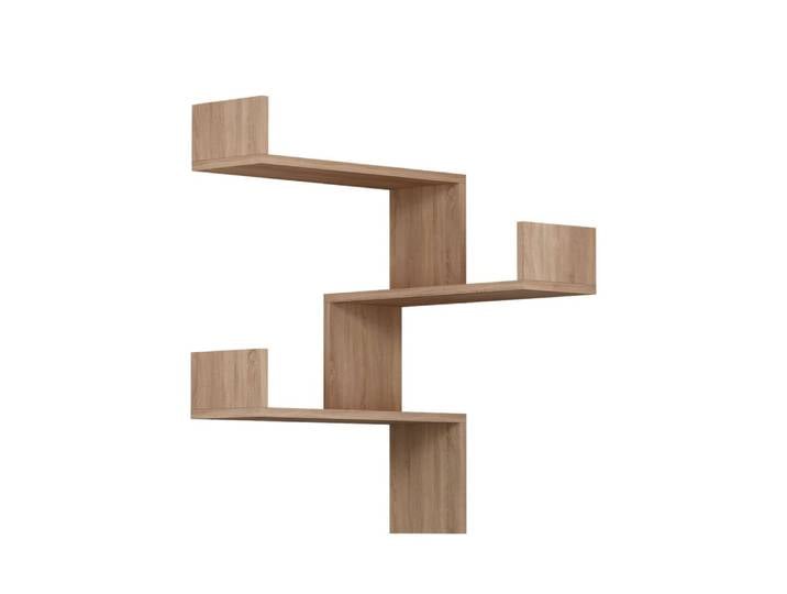 Étagère d'angle murale en bois l60cm - bois clair