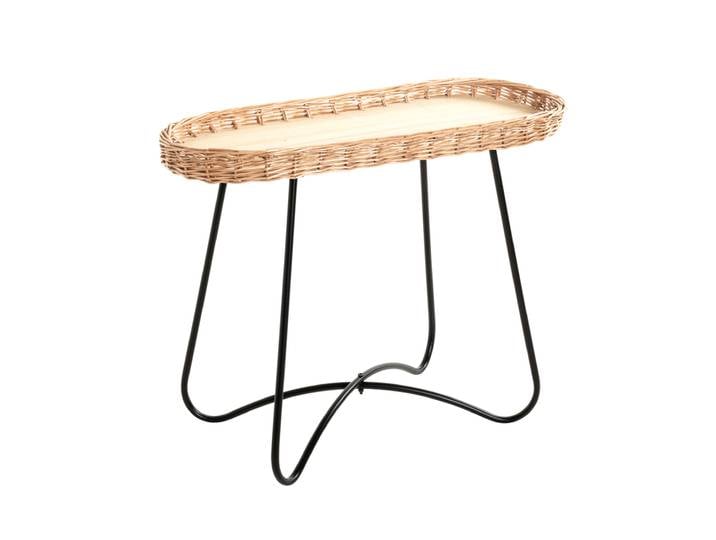 Beistelltisch 70 x 33 cm natur/schwarz