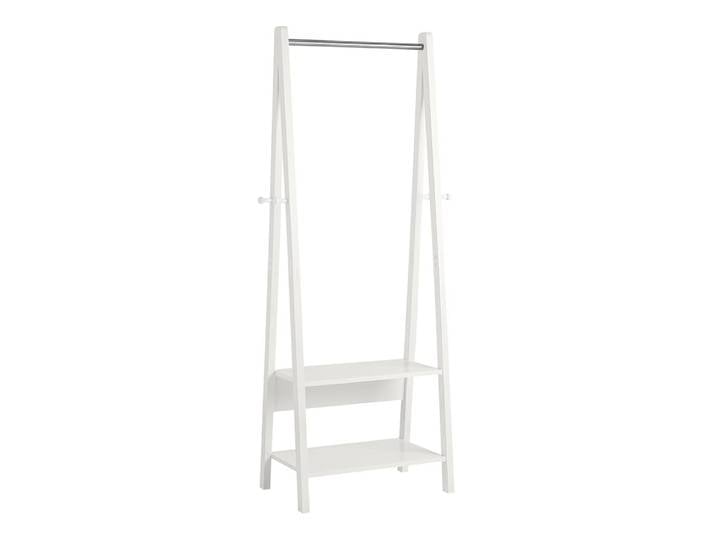 Porte-vêtement 2 étagères effet bois blanc