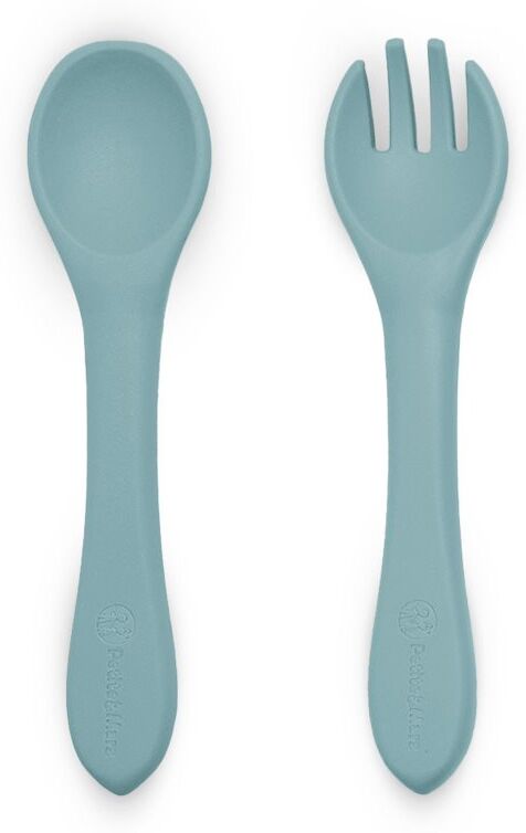 Petite&Mars Take&Match Silicone Cutlery couvert Frosted Sky 6m+ 2 pcs