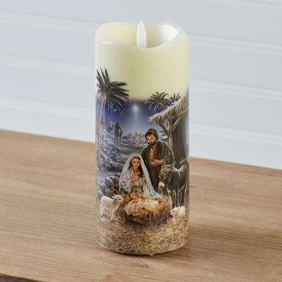 Glow Decor A Savior Is Born LED Candle Ivory , Ivory