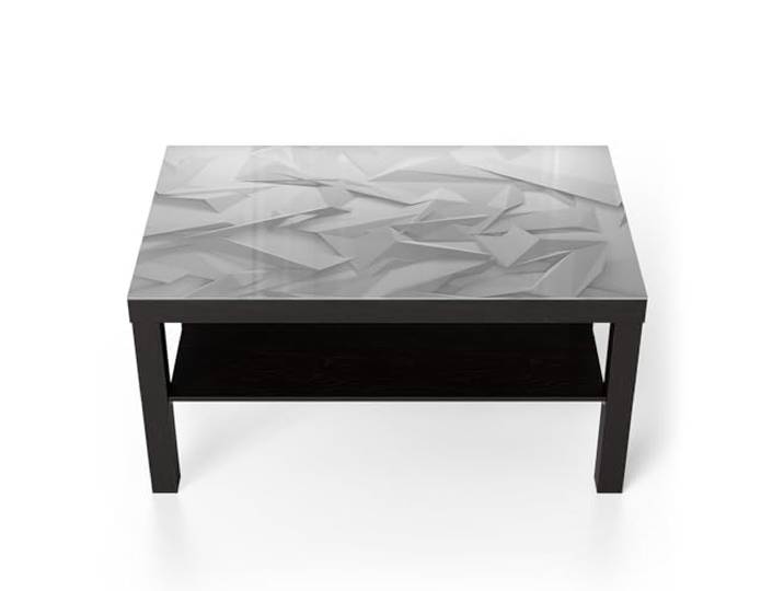 DEQORI Glastisch schwarz groß 90x50 cm Motiv Geometrische Eleganz ausgefallener Beistelltisch aus Glas Hochglanz Couchtisch fürs Wohnzimmer moderner Couch Tisch mit Design