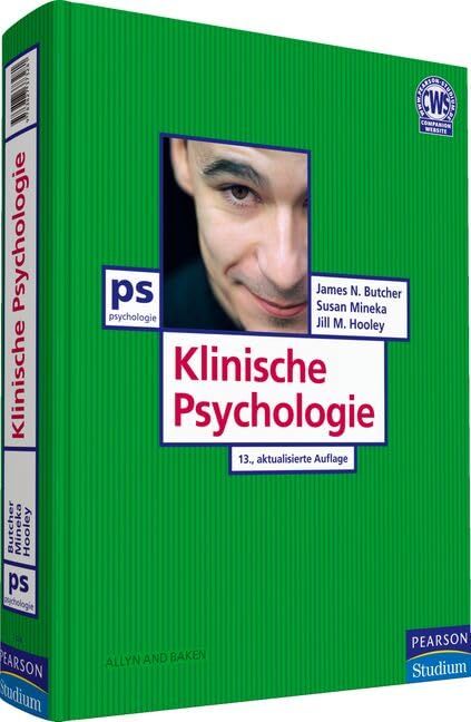 BUTCHER, JAMES N. - Klinische Psychologie (Pearson Studium - Psychologie) - Preis vom 12.10.2026 11:37:12 h