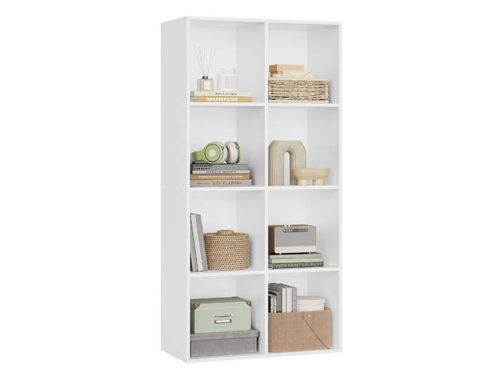 WOLTU 1 étagère à livres avec 8 cubes de rangement, présentoir de livres autoportant, organisateur pour chambre, salon, bureau, maison