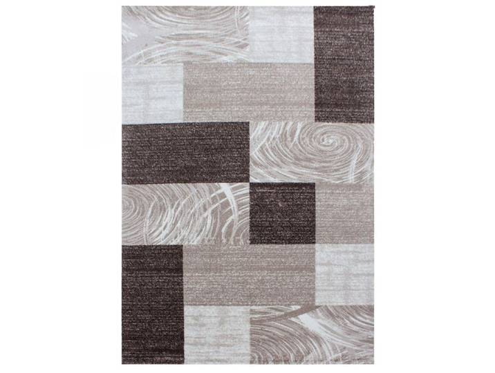 MONICA - Tapis effet patchwork de matières - Marron et Beige 080 x 300 cm