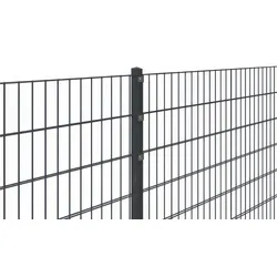 Doppelstabmatte 6/5/6 - grün (RAL 6005) - 250 x 100 cm - Stabmatten aus Stahl - feuerverzinkt und pulverbeschichtet - ideal für Zaunbau