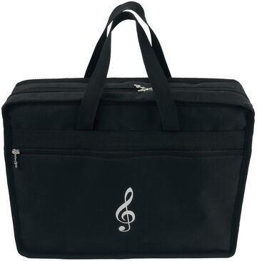 agifty Music Bag Black Noir avec clé de Sol blanche imprimée