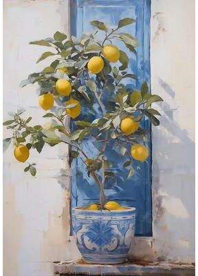 Inspired Finds Retro Lemon Garden Canvas Wall Art Print For Summer Home Decor And Modern Living Spaces bright Lemon Cluster 7.87x11.81in