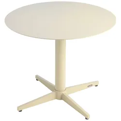 Gartencouchtisch Mill aus Aluminium - Rund Ø 60 cm, Pearl White