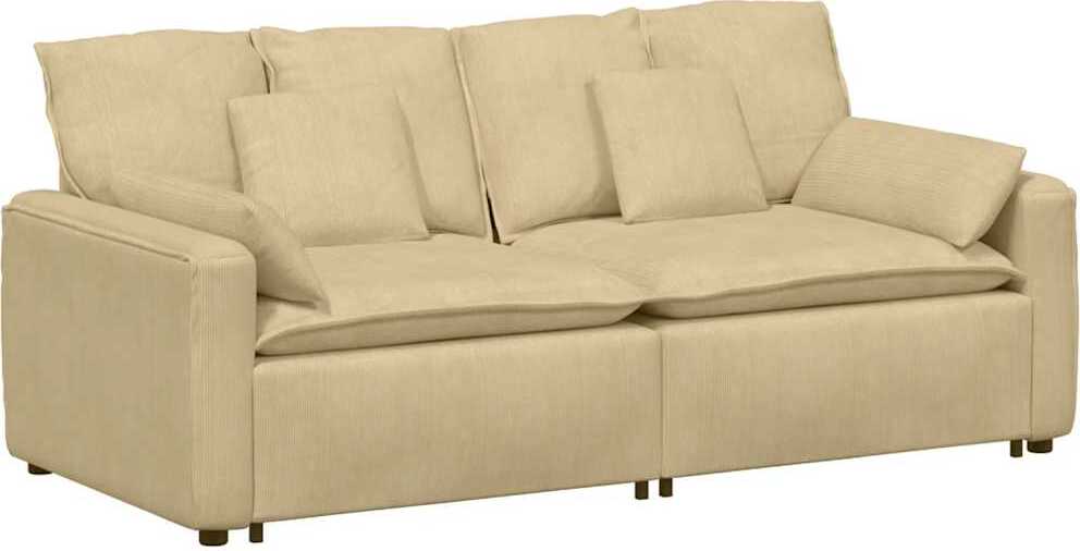 Modulares Sofa mit Kissen Graugrün