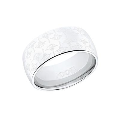 Fingerring JOOP "Schmuck Geschenk Ring Kornblume, breit - Eyecatcher" Gr. 58, silber (edelstahlfarben), Fingerringe, Damen, 58, Edelstahl, 9mm, Fingerring