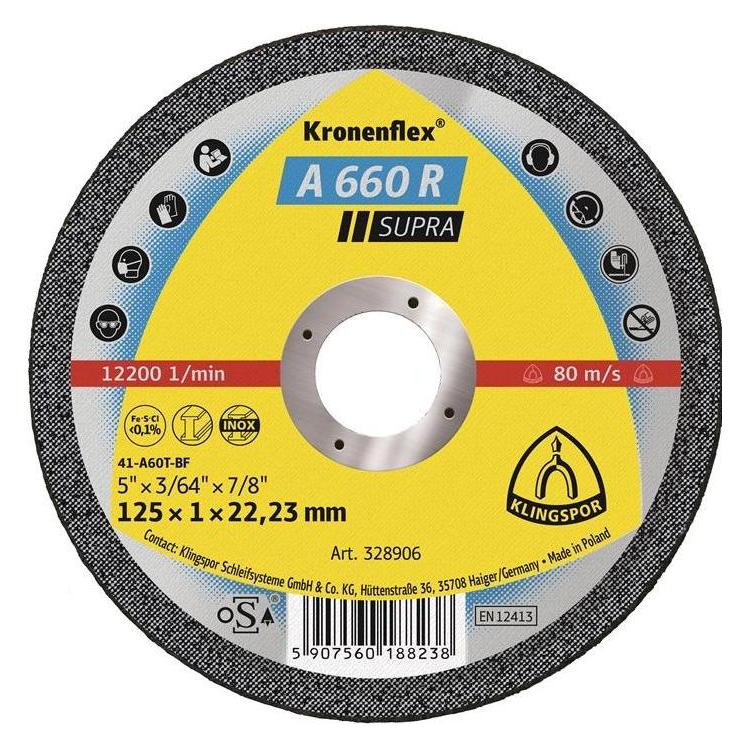 Klingspor Trennscheibe A 660 R Supra D115x1mm gerade INOX Bohrung 22,23 mm (328905)