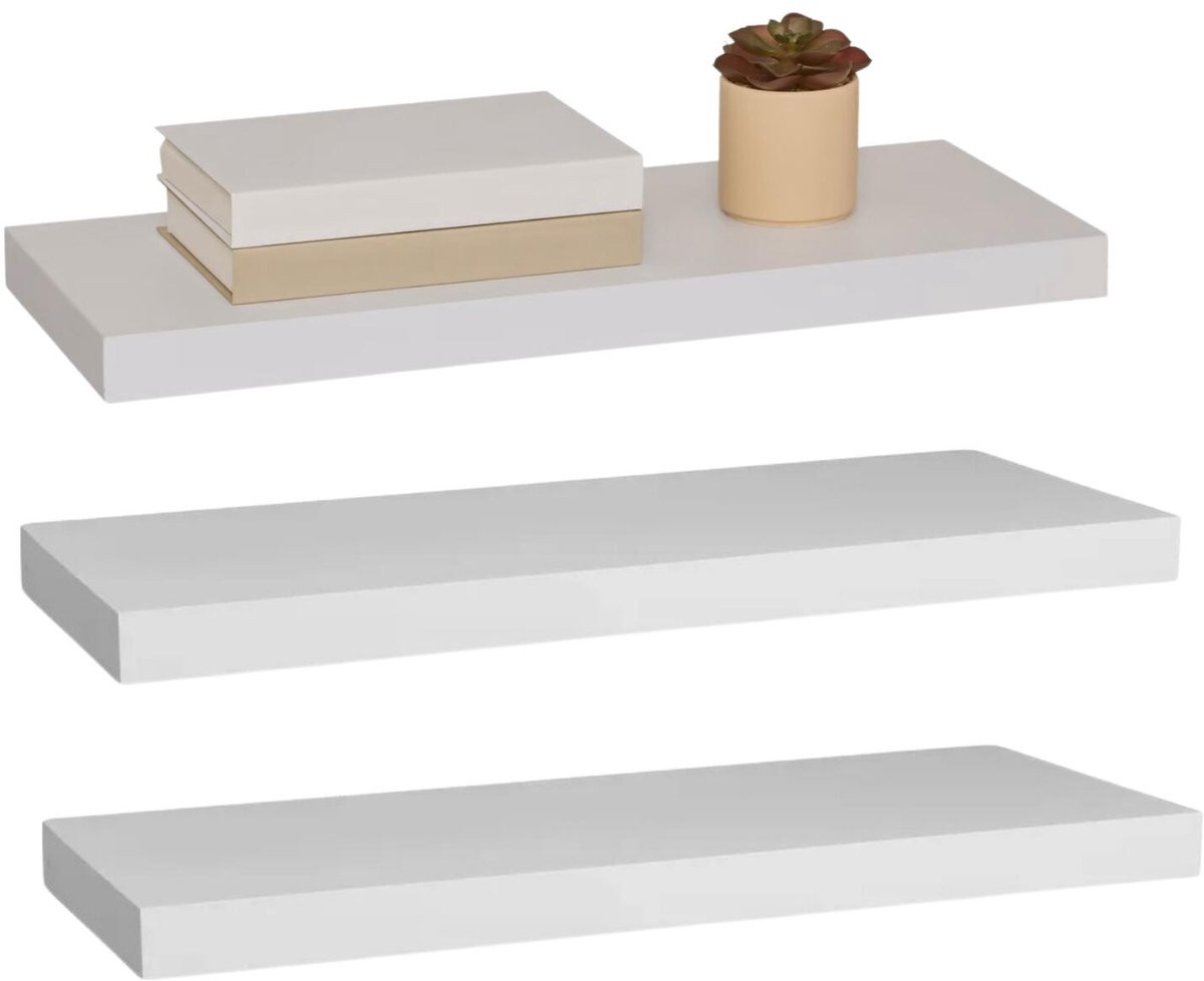 5five Bassline Zwevende Wandplank - Set van 3 - Wit - 60 cm