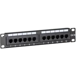 Ds-It Patchpanel 10”, 12-fach UTP Patchpanel CAT 5e, Server Zubehör, Schwarz