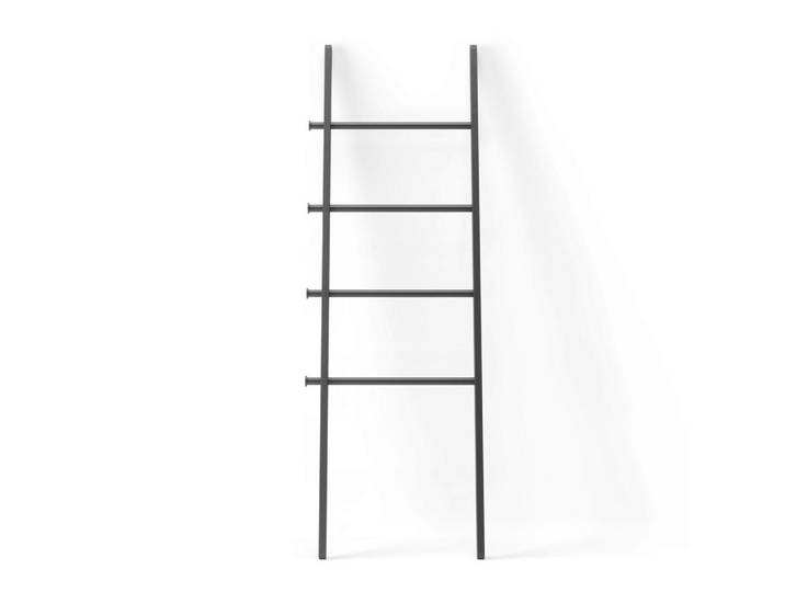 Umbra Handtuchleiter, Schwarz, Holz, Metall, Pappel, 51x152x4 cm, Badezimmer, Badezimmerausstattung, Handtuchhalter