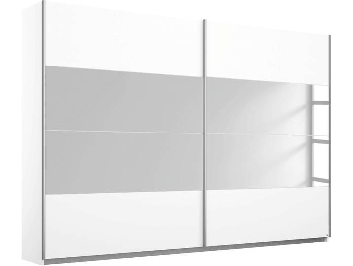 Schwebetürenschrank RAUCH Quadra , weiss (weiß, spiegel), B:271cm H:230cm T:62cm, Holzwerkstoff, Schränke, Schwebetürenschrank, inkl. Wäscheeinteilung und zusätzlichen Einlegeböden