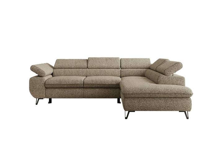 ECKSOFA PABLO L Dunkelbeige Struktur - Rechts Seite