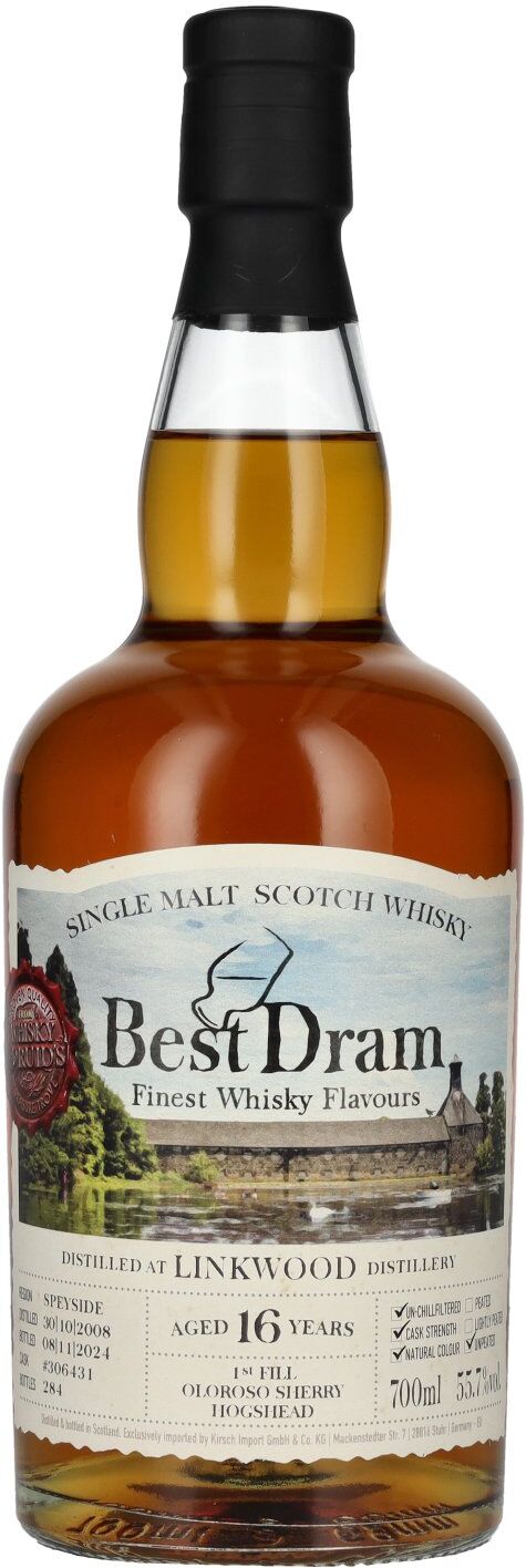Whisky Druid - Best Dram Best Dram 16 Years Old Linkwood 1st Fill Oloroso Hogshead Single Malt #306431 2008 55,7% Vol. 0,7l
