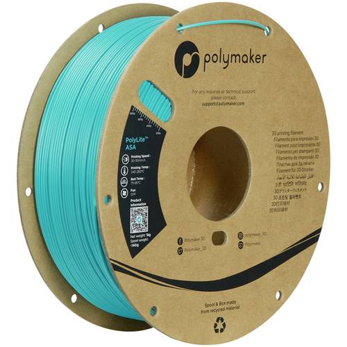 Polymaker PF01029 Teal Filament ASA UV-beständig, witterungsbeständig, hitzebeständig, schlagfest 1.75mm 1000g Blau-Gr