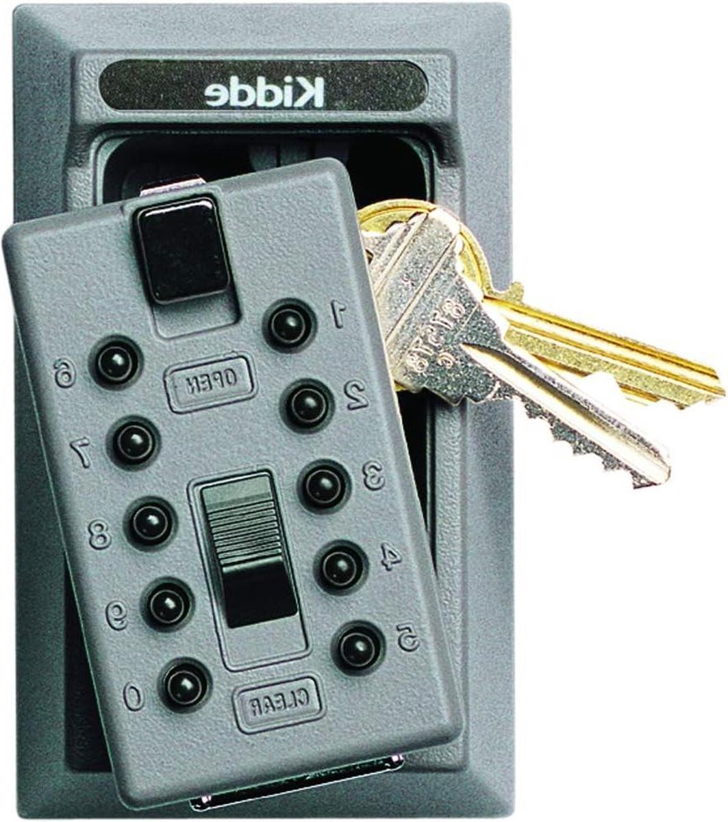 KeySafe Originele Drukknop Combinatie Key Lock Box - 5-Key Titanium Grijs met Permanente Bevestiging