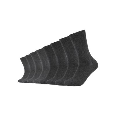 Socken S.OLIVER "essentials", Herren, Gr. 43-46, grau, Baumwollmischung, unifarben, normal, Socken Socken, mit weichem Bund
