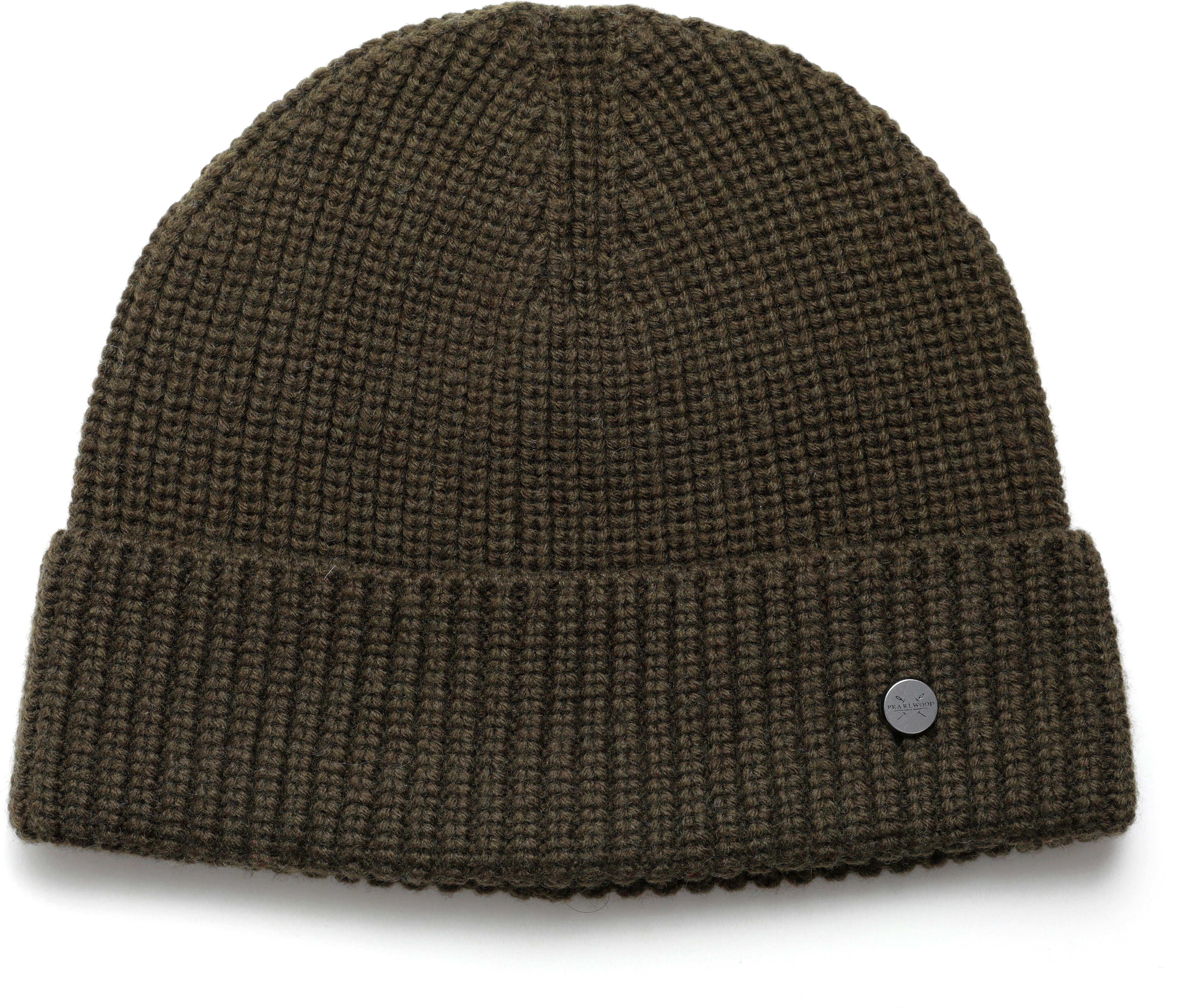 Strickmütze PEARLWOOD "KNUT", Herren, grün (olive), Grobstrick, Materialmix, unifarben, Mützen Strickmütze, Grobstrick, kurze Passform, Temperaturregulierend olive Einheitsgröße