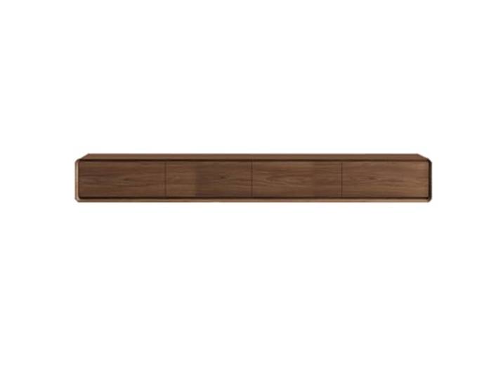 Hänge-TV-Ständer aus Massivholz Einfacher TV-Ständer für das Wohnzimmer Aus Massivholz mit klarer Maserung Ausreichend Stauraum Geeignet für viele Gelegenheiten(Walnut Colored,200 * 20 * 24cm)