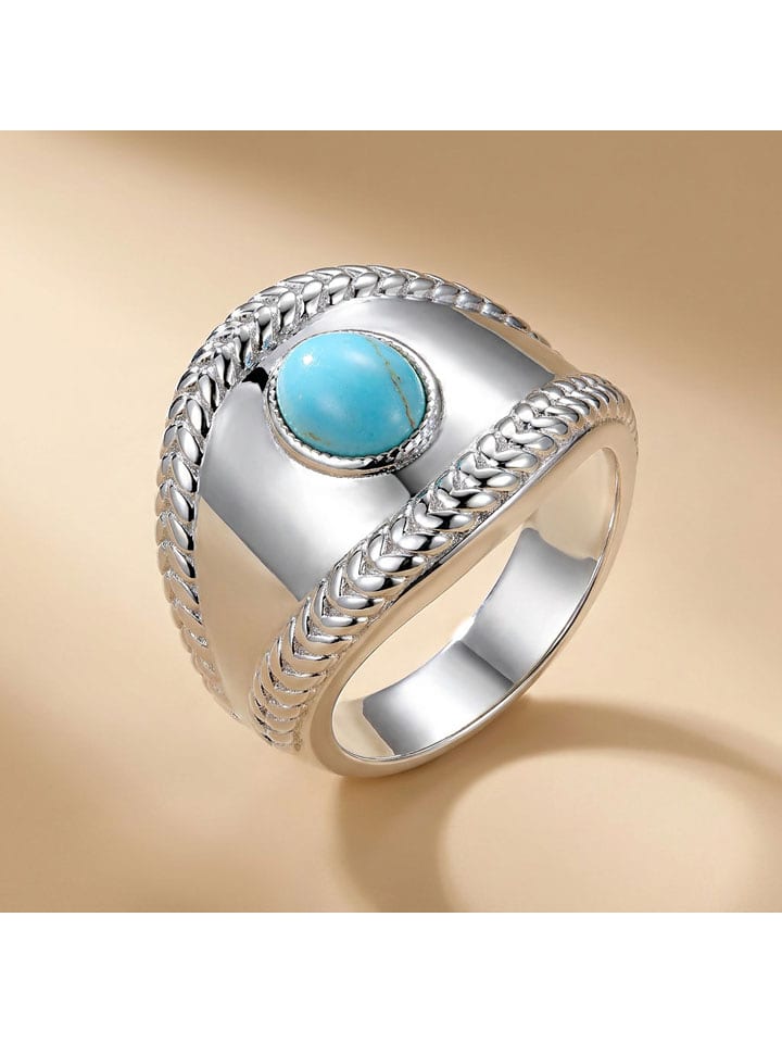 Nomad Versilb. Ring mit Edelstein - 60