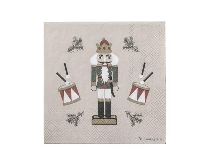 Bloomingville Serviettes en papier Jolly Casse-Noisette Noël Serviette FSC ® Lot de 20 serviettes