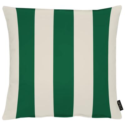 Dekokissen APELT "Stripe", grün (grün, natur, bedruckt gestreift), B:45cm H:10cm L:45cm, Polyester, Dekokissen_Sitzkissen_Kissenhüllen, inclusive Soft-Kissenfüllung 100% PES