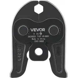 VEVOR V15 Pressbacke, 15 mm Presszange für V-Typ Edelstahlrohre, Crimpbacken aus Stahl, kompatibel mit Standard-Presswerkzeugen, Heizungs-, Lüftungs- & Klimasysteme, Gasleitungen