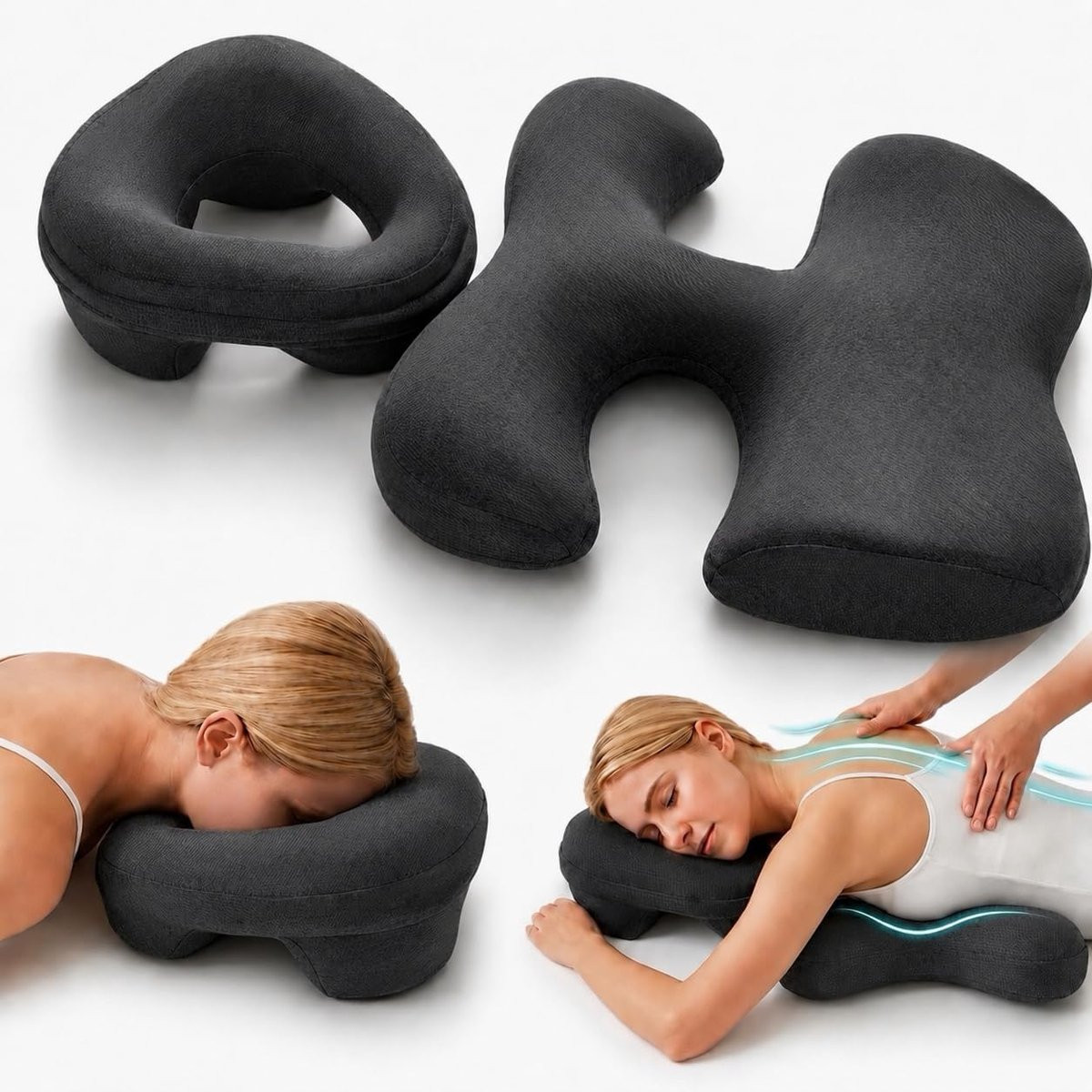 Kussenset voor massagetafel met gezichtskussen en borstkussen