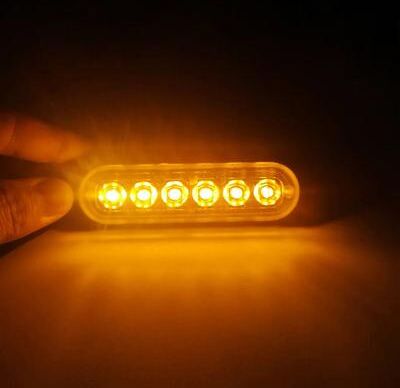 Uplift Treasures 6 LED Truck Grille Side Marker Emergency Strobe Light yellow