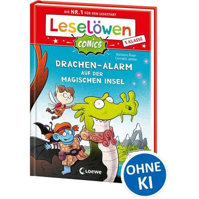 Leselöwen Comics 1. Klasse - Drachen-Alarm auf der magischen Insel, Gebundene Ausgabe von Barbara Rose, Loewe, 978-3-7432-2111-6